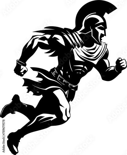 Sprinting Spartan Gladiator Warrior Emblem Velocity Vanguard Running Gladiator Icon