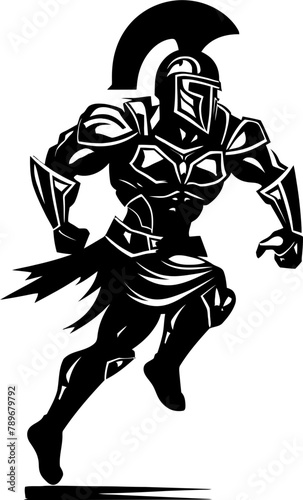 Fleet footed Fury Gladiator Sprint Vector Logo Velocity Vanguard Running Warrior Icon Design photo