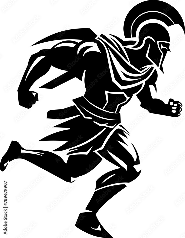 Fototapeta premium Rapid Runners Resolve Warrior Vector Logo Speedy Stride Sentinel Gladiator Emblem Icon