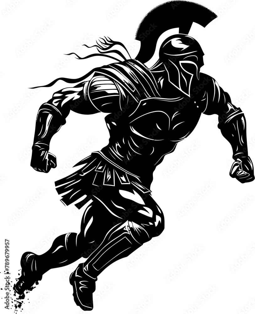 Obraz premium Velocity Vanguard Gladiator Warrior Icon Swift Spartan Sprinter Warrior Emblem Design