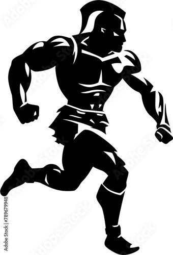 Agile Arena Champion Gladiator Emblem Design Swift Legionnaire Running Warrior Icon