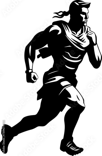 Dynamic Legionnaire Warrior Sprint Vector Logo Agile Arena Sprint Running Gladiator Emblem