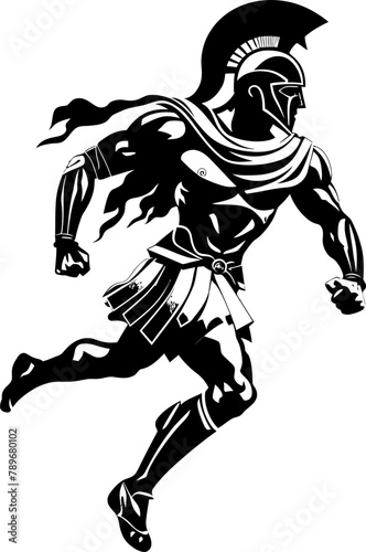 Rapid Runners Resolve Running Warrior Icon Speedy Spartan Gladiator Warrior Vector Logo
