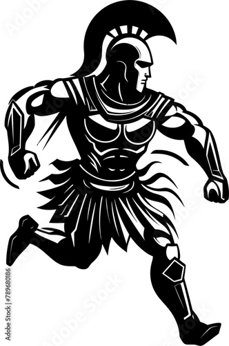 Rapid Gladiator Run Warrior Emblem Icon Swift Strider Running Gladiator Symbol