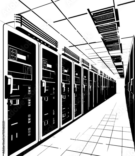 Silicon Sower Digital Plantation Icon Information Harvest Data Center Vector