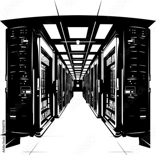 Silicon Acres Server Farm Emblem Techno Harvest Data Center Icon