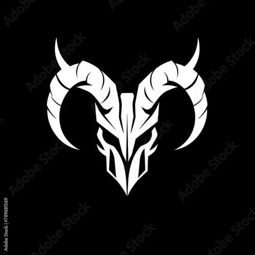 Inferno Impression Horned Skull Logo Diabolic Directive Skull Vector Icon