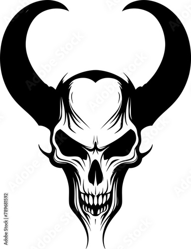 Hells Headway Skull Vector Design Inferno Intuition Horned Skull Icon