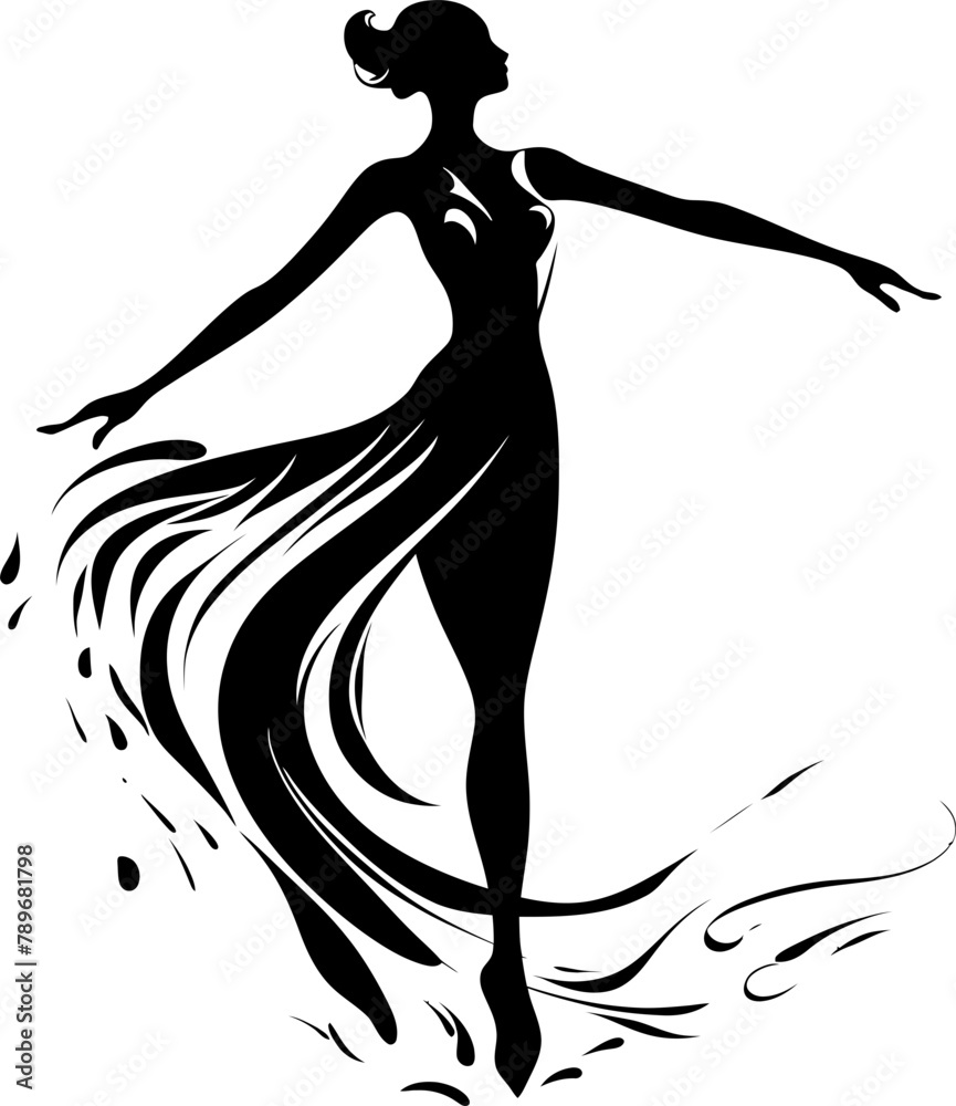Serene Serenade Vector Emblem Logo Graceful Groove Dance Soul Symbol