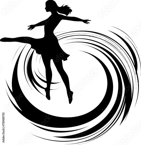 Rhythmic Reverie Dancer Soul Logo Dance Divine Vector Icon Design