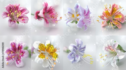 An assortment of alstroemeria flowers  presenting a diversity of colors and details  suited for floral shop displays or botanical illustrations.
