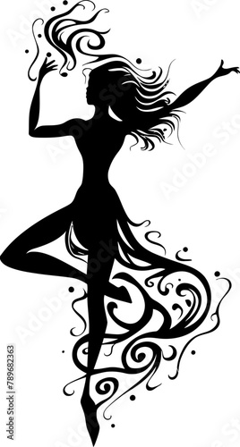 Enigmatic Energy Soul of Dance Logo Harmonic Movement Vector Dancer Symbol