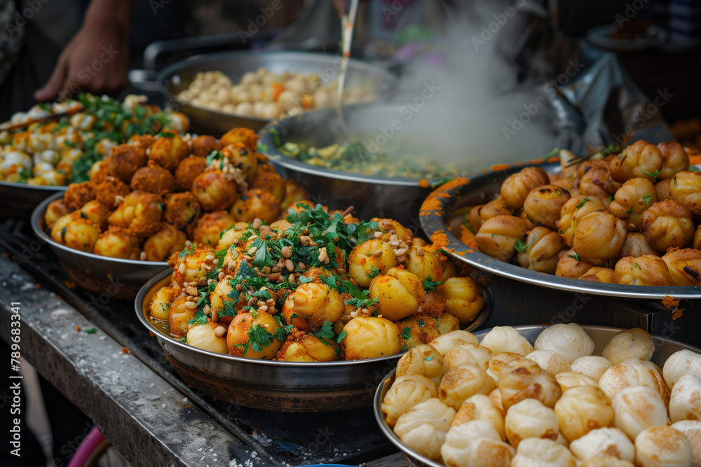 Traditional Indian Street Foods at a Local Market