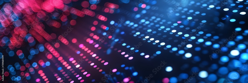 A blurry picture of a bunch of lights that are blue and red, AI A blurry picture of a bunch of lights that are blue and red, AI