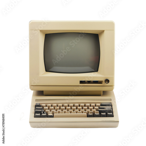 Computer on isolated white background