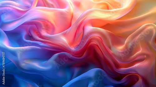 抽象的な虹色の絹の波の背景テクスチャ
