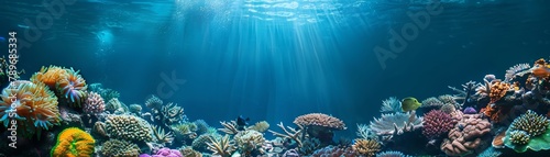 Creating a serene underwater world with plenty of copy space for advertising photo
