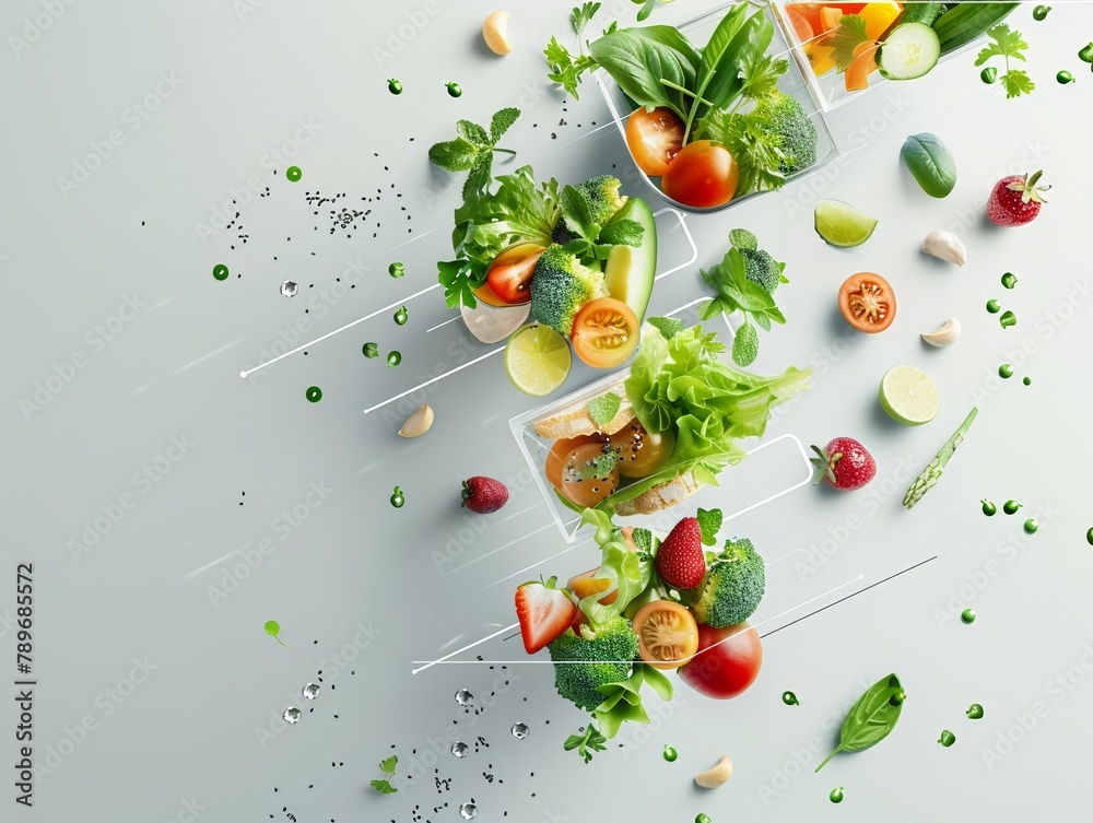 Generate futuristic food advertisements with empty space for branding and text Generate futuristic food advertisements with empty space for branding and text