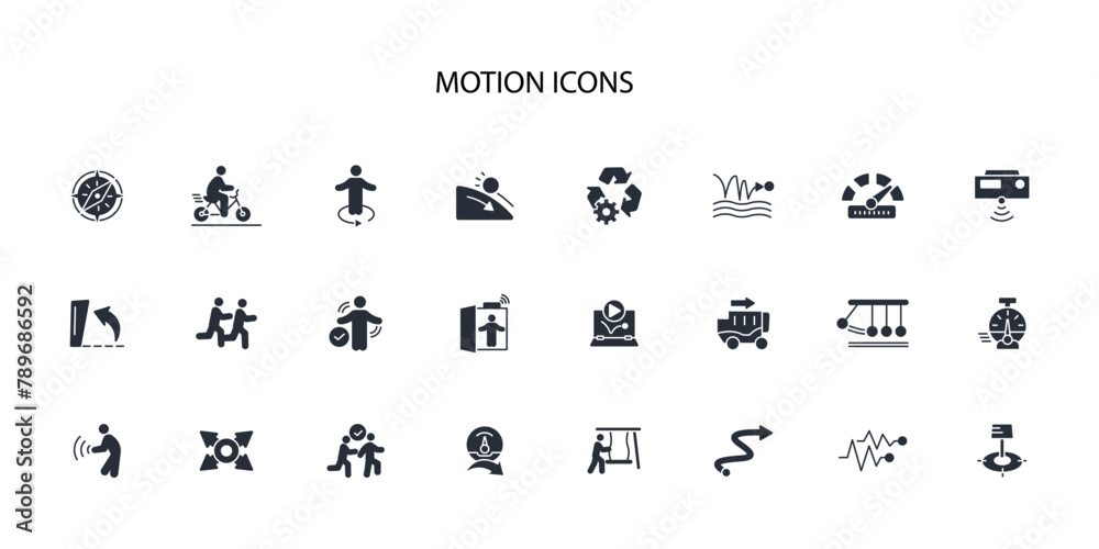 Motion icon set.vector.Editable stroke.linear style sign for use web design,logo.Symbol illustration.
