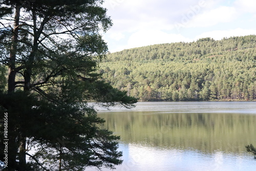 LOCH AN EILEIN CASTLE.  AVIMORE. SCOTLAND, ENGLAND, EUROPE photo