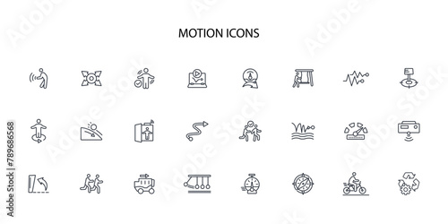 Motion icon set.vector.Editable stroke.linear style sign for use web design,logo.Symbol illustration. photo