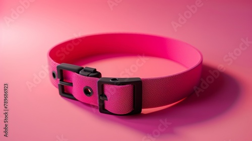 Blank mockup of a adjustable nylon pet collar in a vibrant color. .