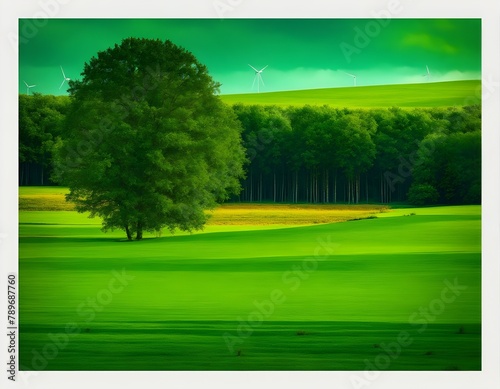 landscape with green trees 