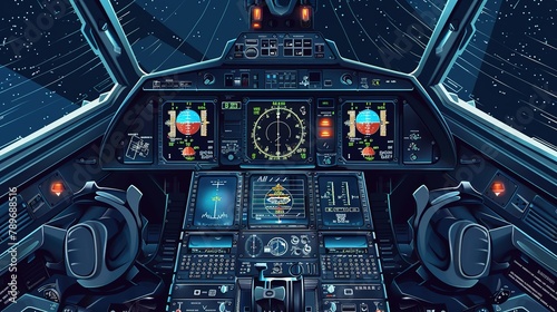 illustration of modern F-16 supersonic fighter jet pilot interface on isolated background. An asset for a game about airplanes , Generative ai photo