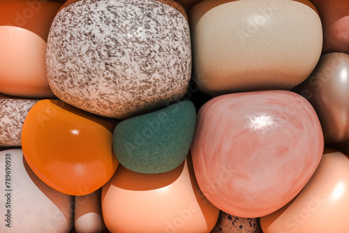 Colorful Pebbles Background Close-Up photo