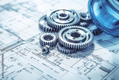 Abstract gear wheel mechanism background, machine and engineering tool equipment technology
