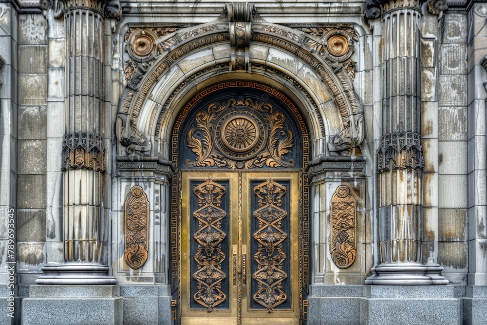 Vintage Door, Art Deco Enter, Luxury Elevator Door, Ornate Gate, Art Nouveau Architecture, Copy Space