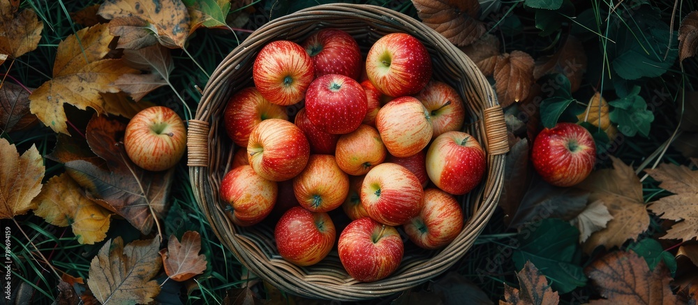 Basket Filled With Red and Yellow Apples Basket Filled With Red and Yellow Apples