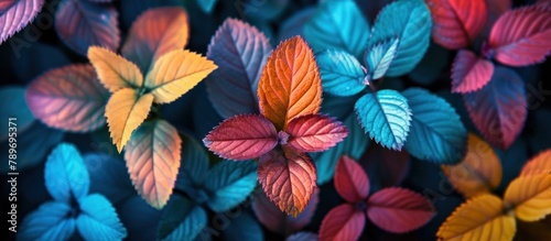 Cluster of Colorful Leaves background