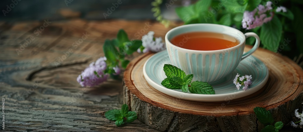 Cup of Tea on Wooden Table Cup of Tea on Wooden Table