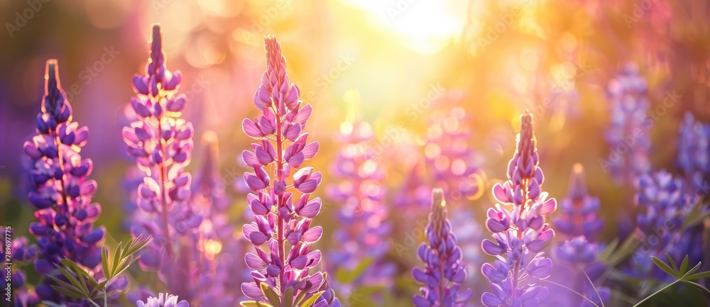 lavender flower in garden field with sunrays sunset light, amazing view lavender flower in garden field with sunrays sunset light, amazing view