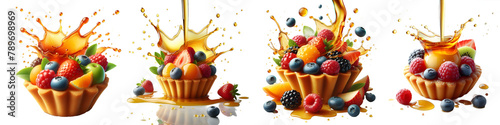fruit tartlet with splash isolated png