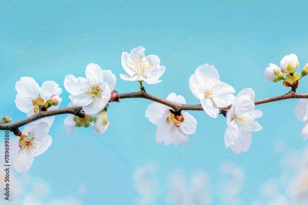white cherry blossom flower or white sakura with blue sky background white cherry blossom flower or white sakura with blue sky background
