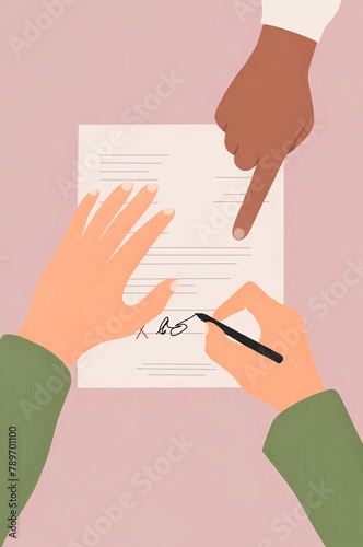Sign here (paper document)