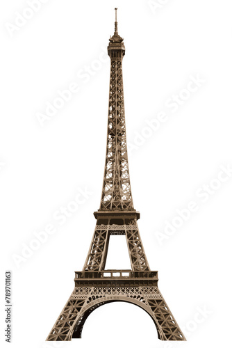 Aesthetic Eiffel Tower png sticker, Paris tourist attraction vectorize, transparent background