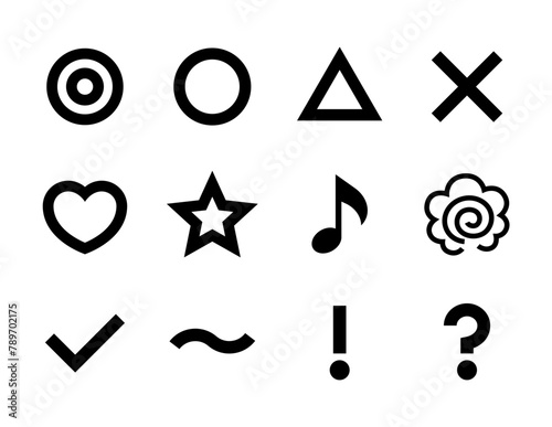 ○、×、△などの記号のベクターアイコンセット