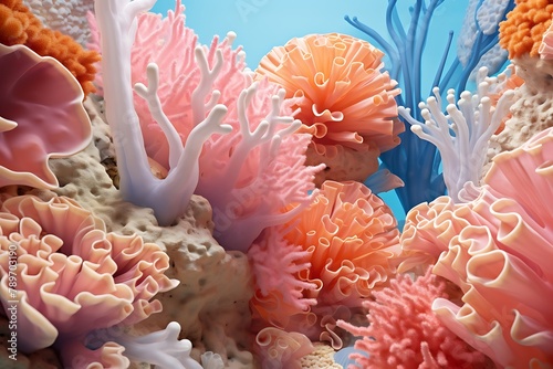   Abstract coral formations in a modern underwater composition