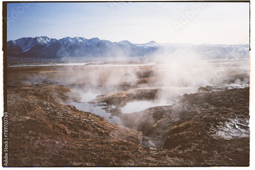 Film photo: vintage vibe natural hot spring