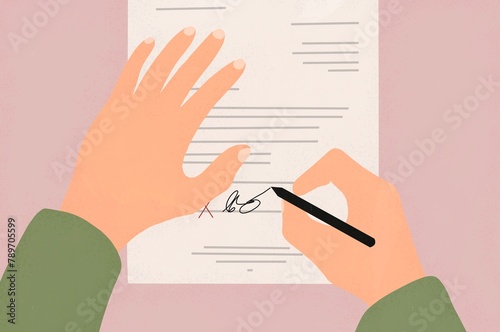 Signing a document photo