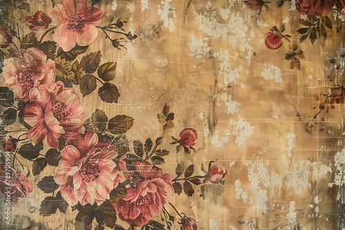 romantic victorianinspired wallpaper with intricate floral patterns and vintage textures ideal for backgrounds photo