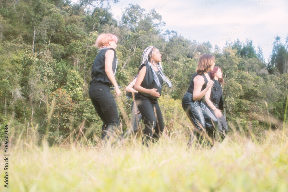 young girls dancing kpop