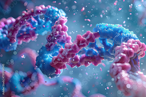 Imaginary electron microscope in faux color of mRNA .