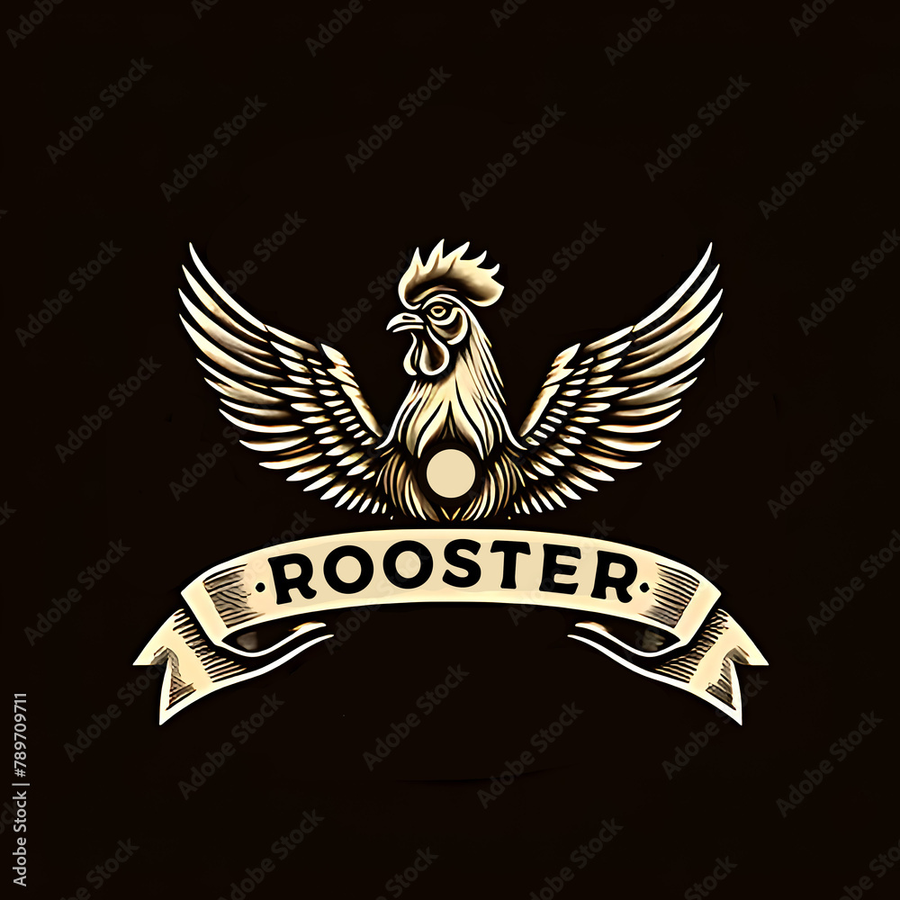Obraz premium illustration design logo a rooster 