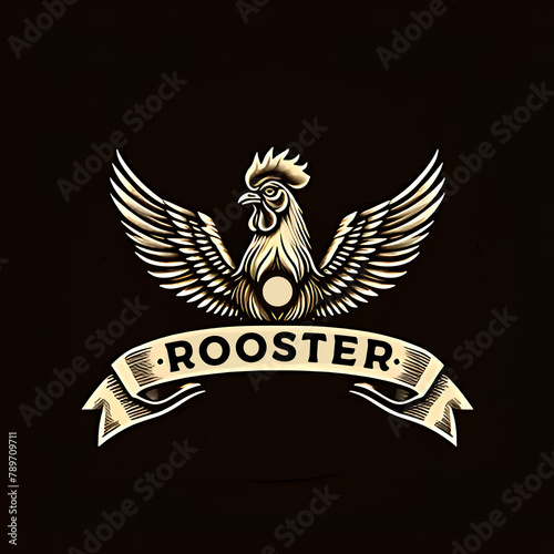illustration design logo a rooster 