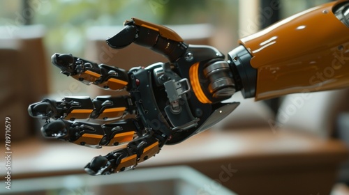 Closeup of HandMotion Sensors The robots arms feature sensors that detect hand movements allowing it to assist with daily tasks such as picking up objects opening doors or even helping . photo