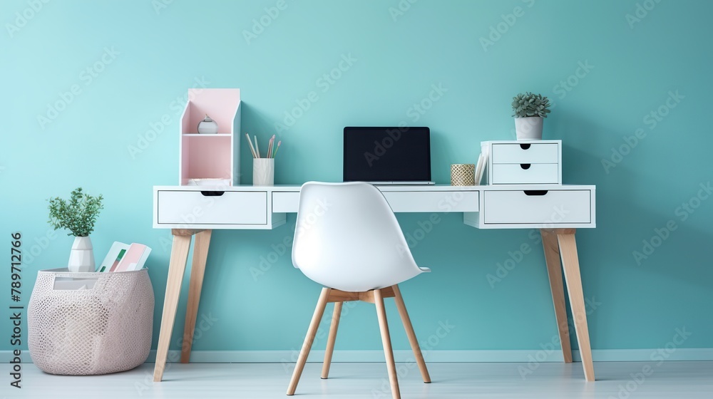 A simple and minimalist study/work table, clean and tidy A simple and minimalist study/work table, clean and tidy
